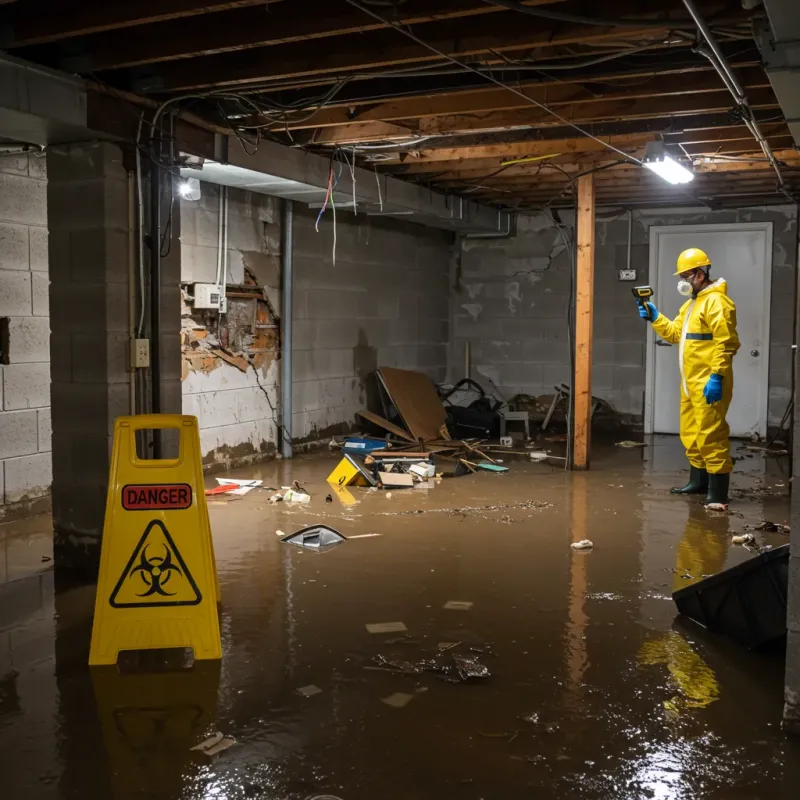 Flooded Basement Electrical Hazard in Whitesboro, AL Property